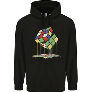 Dripping Rubix Cube Funny Puzzle Childrens Kids Hoodie - Picture 1 of 88