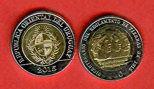 URUGUAY isdue 2015 - 10  Pesos  - Bi - Metallic - UNC  - Picture 1 of 1