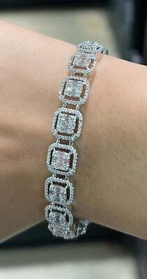 2.10ct Prong Set White Step Cut VS Lab Grown Diamonds in 18k White Gold Bracelet - Image 1 of 4