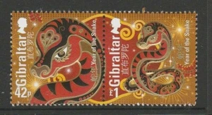 GIBRALTAR 2013 Year of the SNAKE Chinese New Year joined pair ...MNH    - Bild 1 von 1
