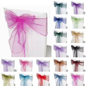 Silla de organza de boda fajas ancho lazo completo para decoración de fiesta 1x-100x - Imagen 1 de 391