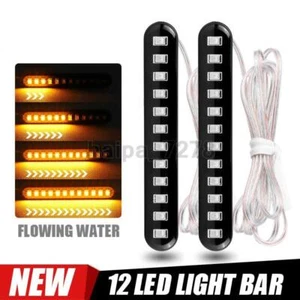 2X Barra de luz LED de motocicleta Indicador de giro secuencial ámbar - Imagen 1 de 9