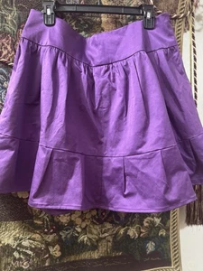 Nanette Lepore Skirt Size 14 Bright Purple Satin Mini - Picture 1 of 2
