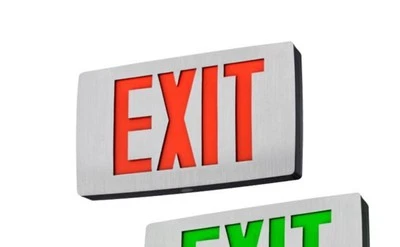 Lithonia TLE W 1 R EL N Thin Die-Cast Aluminum White Single Face Exit Sign, NEW - Image 1 of 4
