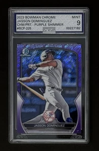 2023 Bowman Chrome Purple Shimmer Refractor /250 Jasson Dominguez #BCP-225 AGS 9 - Imagen 1 de 2