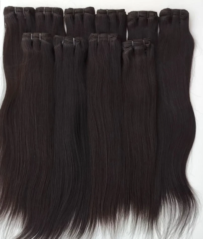 Extensiones de trama de cabello liso indio 20-26 pulgadas 110 gm por paquete Foto 1 de 2