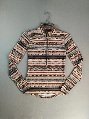 Nike Pro Mujer Top Pequeño Multicolor 1/2 Cremallera Azteca Dri Fit Ropa Activa Pullover Foto 1 de 4