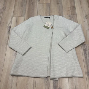 NUEVO Suéter Cárdigan Abierto Tejido Blanco Tostado Gudrun Sjoden Talla Mediana M NUEVO $135 - Imagen 1 de 8