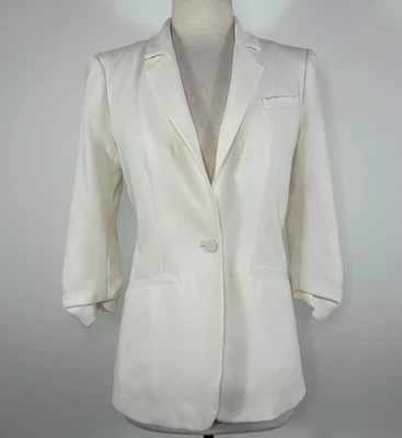 Blazer 5 a 7 Cinq A Sept Crepe Khloe en Marfil Para Mujer Talla 0 Foto 1 de 4