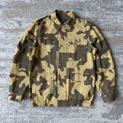 APC Mens Jacket Brown Khaki Medium Field Utility Military Camo Cargo Pockets - Image 1 of 4