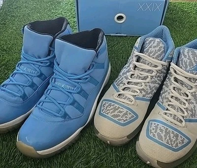 耐克 Air Jordan 11 XI & 29 XXIX UNC Ultimate Pack NC Tar Heels US 尺码 10.5 罕见 — 第 1/4 张图片