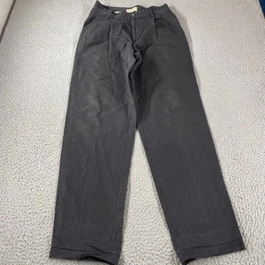 Vintage Colonies Of Benetton Black High Waisted Pants Size 46 Linen Blend Italy - Picture 1 of 14