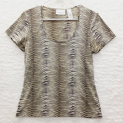 Camiseta Talla L Tigre Rayas Suave Niña Safaricore Minimalista Y2K Mob Esposa Animal Foto 1 de 4