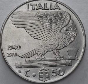 50 centesimi   RE Vitttorio EMANUELE III  1940   XVIII    REGNO ITALIA - Imagen 1 de 2