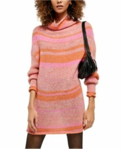 Free People Tunic Sweater Candy Stripe - Size: XS - Dark Pink - MSRP: $148 - Picture 1 of 6