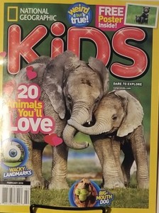 National Geographic Kids Feb 2018 20 Animals You'll Love  FREE SHIPPING! mc