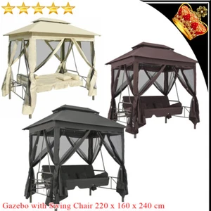 Gazebo Swing Chair Outdoor Hammock Hanging Backyard Convertible Seat Bed Bench - Picture 1 of 27
