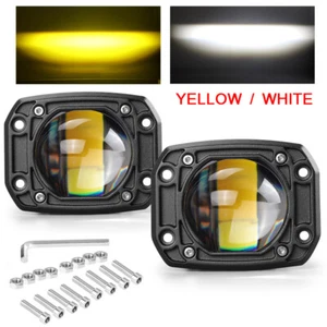 Flush Mount 3in Amber White LED Work Light Bar Driving Fog Pods ATV Off Road SUV - Bild 1 von 13