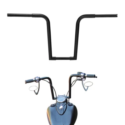 Guidão preto 18" Rise Ape cabide ajuste para Harley Sportster 883 1200 FLST FXST - Imagem 1 de 4