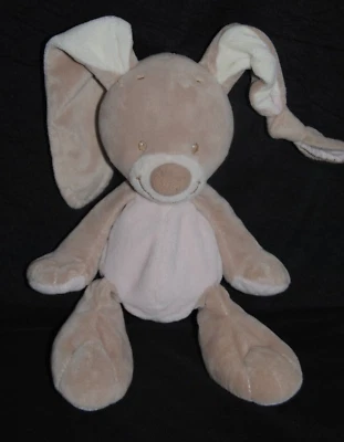 🍀Doudou Lapin NATTOU Les Rigolos Beige Rose 25 Cm Peluche TTBE - Photo 1/4