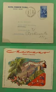 DR WHO 1954 ITALY MERANO HOTEL ADVERTISING TO GERMANY FORWARDED k00567 - Picture 1 of 3