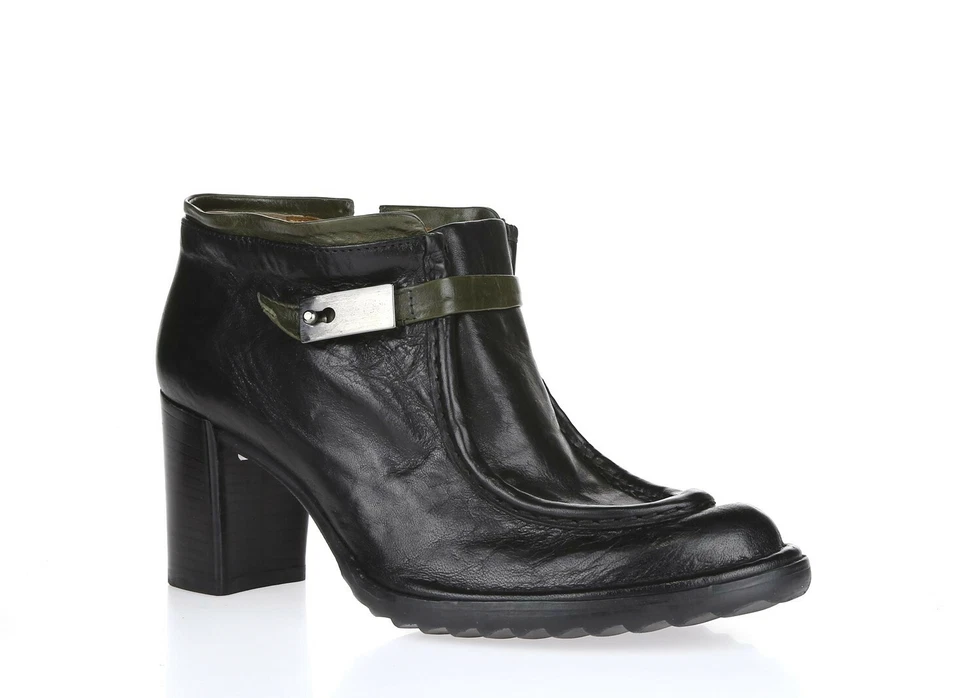 Botas para mujer ALBERTO FERMANI 228869 de cuero negro con hebilla al tobillo talla 38 Foto 1 de 4