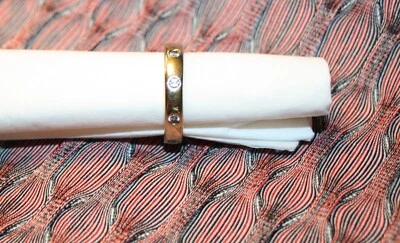 Pierre Lang Memory Ring massiv vergoldet 9 Stk Stein rundum Strass Gr. 18 - Bild 1 von 4