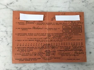 VECCHIA TESSERA DI LAVORO A.F.I. FORZE ALLEATE IN ITALIA 1947 OLD CARD - Picture 1 of 2