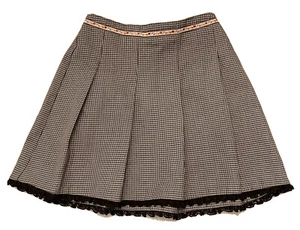 EUC TALBOTS KIDS BLACK & WHITE HOUNDSTOOTH CHECK  SKIRT SIZE 7 - Picture 1 of 4