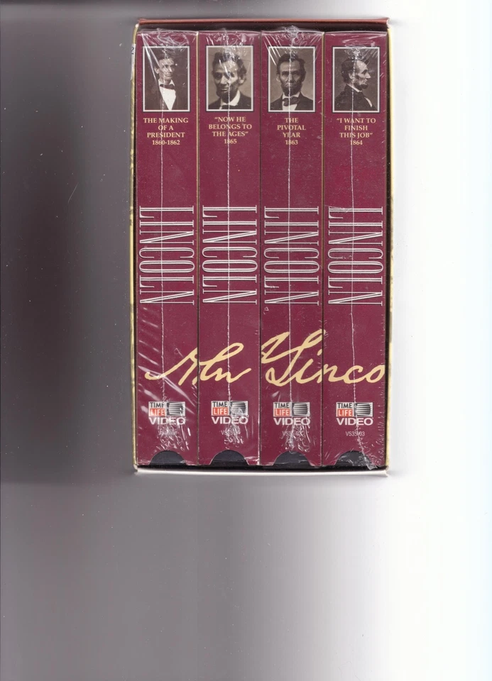 LINCOLN (4) VHS BOX SET TIME LIFE VIDEO NEW/SEALED! - Image 1 of 1