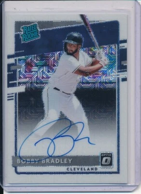 BOBBY BRADLEY 2020 PANINI DONRUSS OPTIC WHITE MOJO PRIZMS RC AUTO /99 - Image 1 of 2