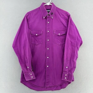 90s Wrangler Brushpopper Cowboy Cut X-Long Tails Purple Herren 151/2 34 (M) Vintage - Bild 1 von 7