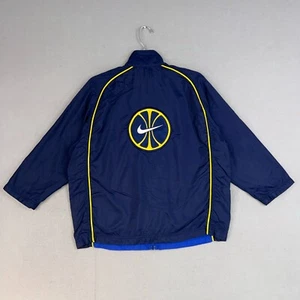 Vintage Nike Jacket Youth Medium Blue Yellow Windbreaker Track Warmup Basketball - Picture 1 of 16