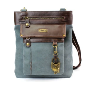 Gemini Chala XBody New Purse, Lt Blue & Brown w Dragon Fly Pull, Holiday Gift - Picture 1 of 6