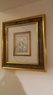 Quadro  ARGENTO  Quadro Natività Madonna Bambino  Nativity Picture - Immagine 1 di 4