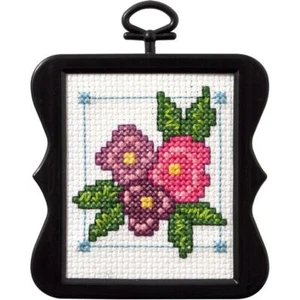 Bucilla/Beginner Minis Counted Cross Stitch Kit 3" Flower Bunch - Picture 1 of 1