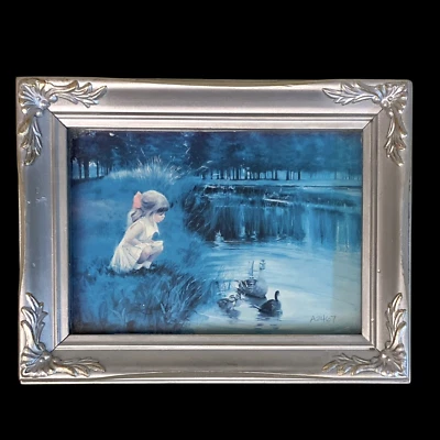 Mini Litografía Enmarcada Donald Zolan MORNING DESCUVERY Paisaje Plateado Ornado Foto 1 de 4