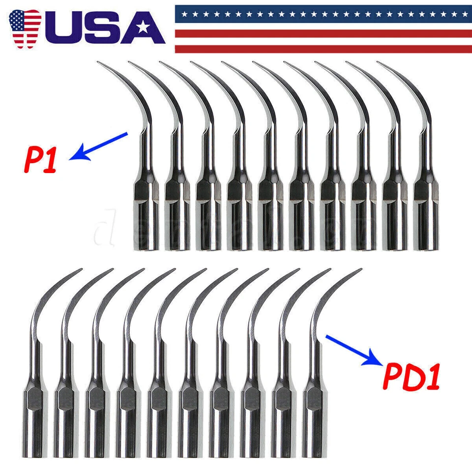 5-50* Dental Ultrasonic Piezo Scaler Tips P1 PD1 fit EMS Woodpeck DTE SATELEC - Image 1 of 1