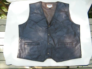 Haband DUKE Brown Leather Vest Size 2XL EUC - Picture 1 of 5
