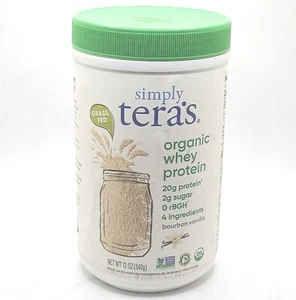 Simply Tera's Organic Whey Protein Powder BOURBON VANILLA 12oz / 12 Servings NEW - Picture 1 of 7