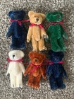 Lot 6 Mini Miniature Bears Boyd’s ? Other 2-3” Multi Color Buy Now!