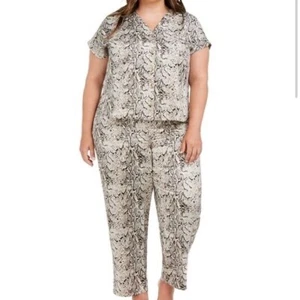 International Concepts Intimates Women's Grey Snake Printed Pajama Set Size 2X - Picture 1 of 1