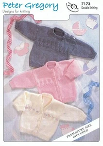 Knitting Pattern 7173 Baby Sweater & Cardigan - Picture 1 of 1