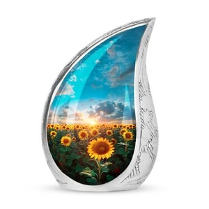 Sunflowers Teardrop Urns For Human Ashes - Urn For Ashes Adult - Miniature Urns - Picture 1 of 7