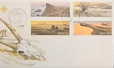 1977 South West Africa SWA FDC with Namib Desert Various Views Stamps SC398-401  - Image 1 of 3