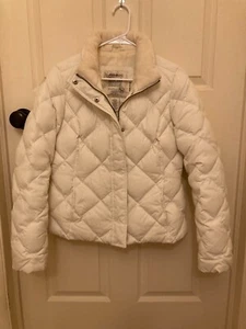 Abrigo acolchado EDDIE BAUER para mujer marfil 650 plumón de ganso talla mediana pequeño (MP) - Imagen 1 de 2