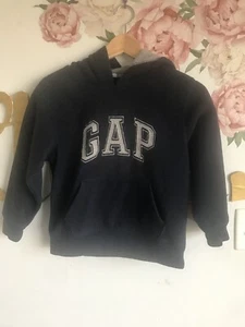 Gap Kids Pullover Hoodie Navy Blue with White Logo, US Size S (6-7) - Picture 1 of 3
