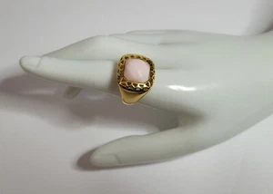 Veronese Faceted Pink Opal Gilt Sterling Ring size 9 - Picture 1 of 6