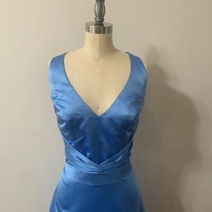 Mori Lee bridesmaid dress New w/ tags sale Blue Long Dress Size 14 Cute Back - Picture 1 of 13