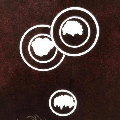 Plantilla Kimono Papel Katagami Japonés Antiguo Katazoma Círculo Mon Patrón C934 Foto 1 de 4